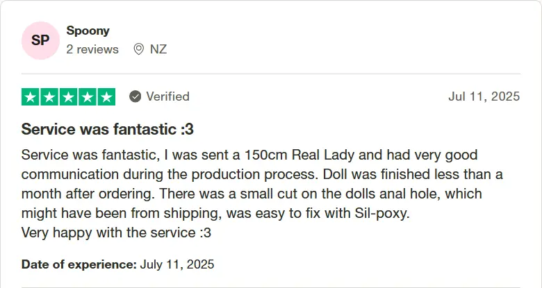 Trustpilot Sex doll reviews
